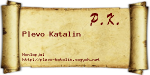 Plevo Katalin névjegykártya